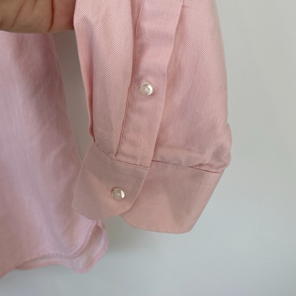 John W. Nordstrom 100 % Egyptian Cotton Pale Pink Button Up - Picture 6 of 7